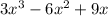 3 x^{3} -6 x^{2} +9x