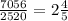 \frac{7056}{2520} = 2 \frac{4}{5}