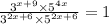 \frac{ {3}^{x + 9} \times {5}^{4x} } { {3}^{2x + 6} \times {5}^{2x + 6} } = 1
