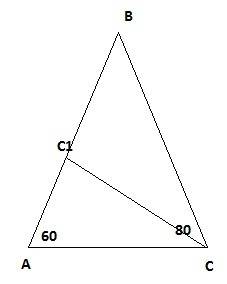 Треугольника авс угол а равен 60 , угол с равен 80 , сс1 биссектриса треугольника авс , сс 1 равен 6