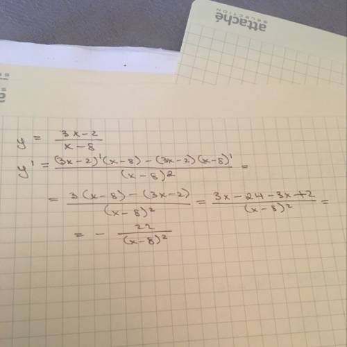 Y=3x-2/x-8 найти производные указанных функций