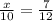 \frac{x}{10} = \frac{7}{12}