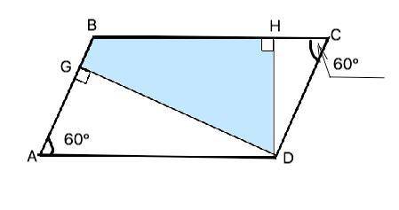 Острый угол параллелограмма abcd равен 60 градусов dg и dh высоты.найдите углы образовавшегося четыр
