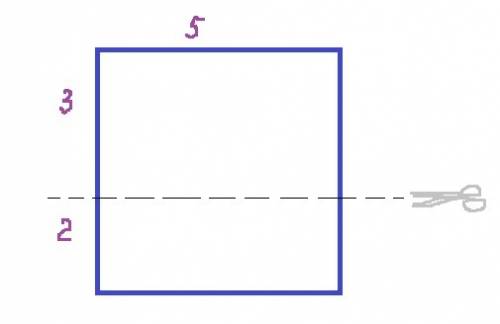 Вера разрезала квадратный листок бумаги со стороной 5см на два прямоугольника .периметр одного из эт