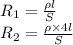 R_1 =\frac{\rho l}{S}\\R_2 =\frac{\rho \times 4l}{S}