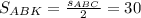 S_{ABK}= \frac{s_{ABC}}{2} =30