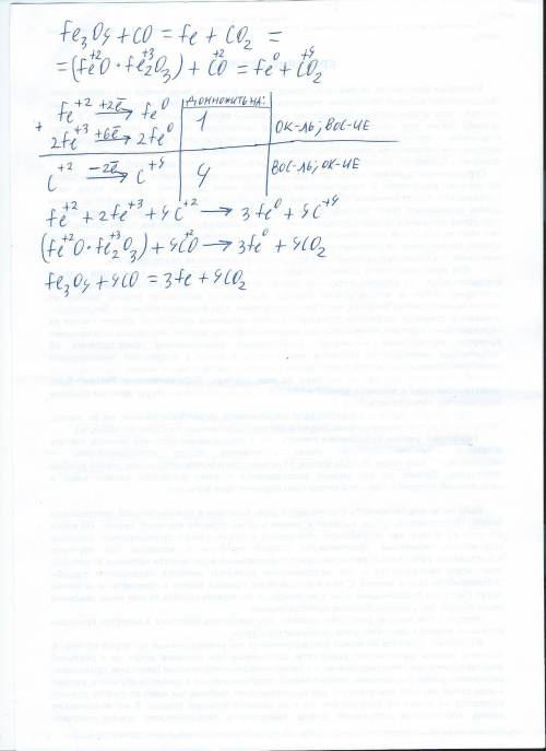 Решите уравнение методом электронного , много . fe3o4+co=fe+co2