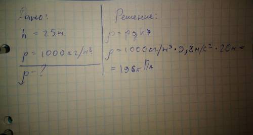 Труб водяного отопления дома составляет 25 метров .найти давление на стенки котла ,расположенного в