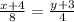 \frac{x+4}{8} = \frac{y+3}{4}