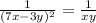 \frac{1}{(7x-3y) ^{2} }= \frac{1}{xy}