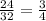 \frac{24}{32} = \frac{3}{4}