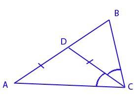 Втреугольнике авс биссектриса угла с пересекает ab в точке d. ad=dc , угол а равен 40 градусов. дока