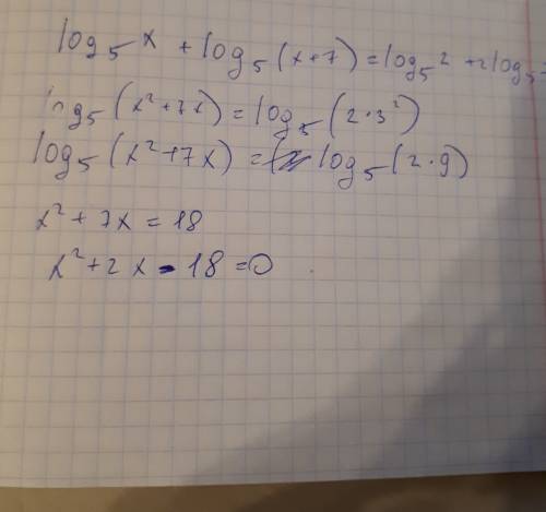 Реши уравнение log x+ log5(x+7)=log5 2+2log5 3