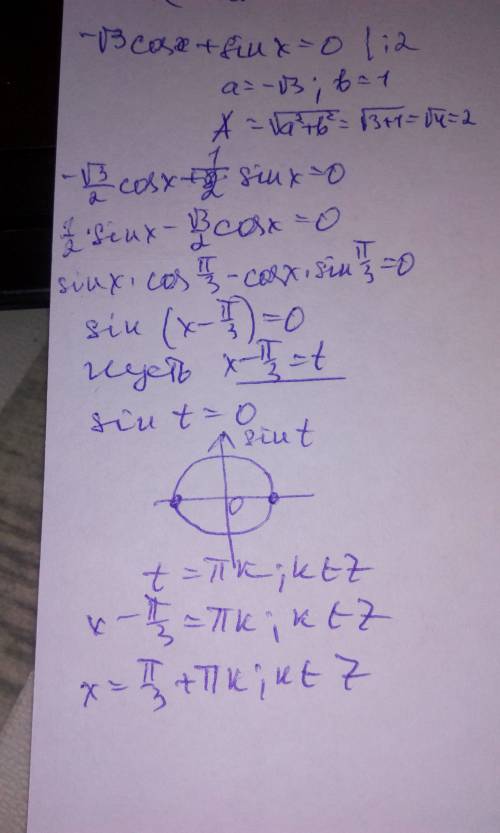 Корень из 3 cosx + sinx =0 решить)!