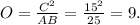 АO = \frac{АC^{2} }{AB} = \frac{15^{2} }{25} =9.