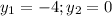 y_1=-4;y_2=0