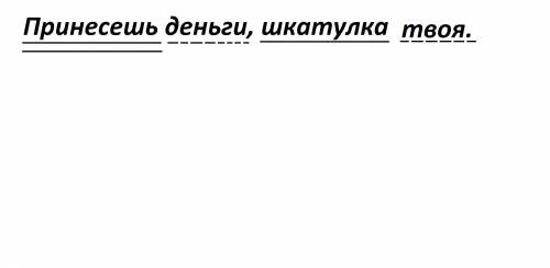 4)принесешь деньги шкатулка твоя.синтаксический и пунктуационный разбор.