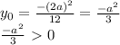 y_{0}= \frac{-(2a)^2}{12}= \frac{-a^2}{3} \\ \frac{-a^2}{3}\ \textgreater \ 0 \\