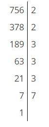 Разложите число 756 на простые множителе
