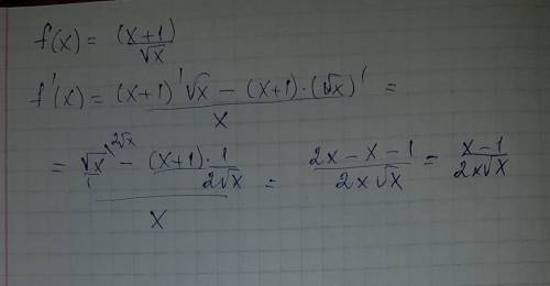 Вычислите производную функции f(x) = (x+1)√x