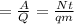 = \frac{A}{Q} = \frac{Nt}{qm}