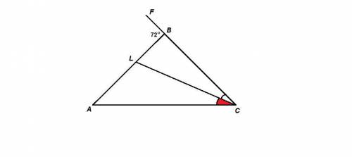 Вравнобедренном треугольнике авс ав=вс,проведена биссектриса cl и на продолжении стороны св за точку