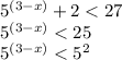 5^{(3-x)}+2