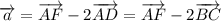 \overrightarrow{a}=\overrightarrow{AF}-2\overrightarrow{AD}=\overrightarrow{AF}-2\overrightarrow{BC}