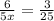 \frac{6}{5x}=\frac{3}{25}