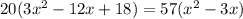 20(3 x^{2} -12x+18)=57( x^{2} -3x)