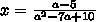 (a-2) (a-5) x=a-5 решить уравнение с переменной