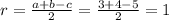 r= \frac{a + b - c}{2} = \frac{3+4-5}{2} =1