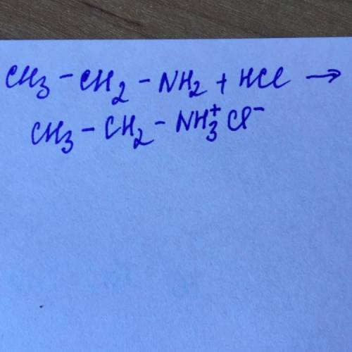 Напишите уравнения и укажите условия протекания реакций ch3-ch2-nh2-hcl->