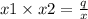 x1 \times x2= \frac{q}{x}