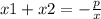 x1+x2= - \frac{p}{x}