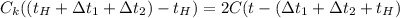 C_{k} (( t_{H} + зt_{1} + зt_{2}) - t_{H} ) = 2C( t - (зt_{1} + зt_{2}+t_{H} )