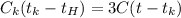 C_{k} (t_{k} - t_{H})=3C(t-t_{k} )