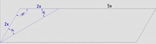 Биссектриса острого угла параллелограмма делит его сторону в отношении 2 : 5, считая от вершины тупо