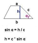 Основания трапеции равны 6 и 60, одна из боковых сторон равна 18, а синус угл между ней и одним из о