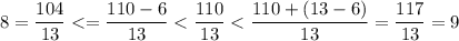 8=\dfrac{104}{13}