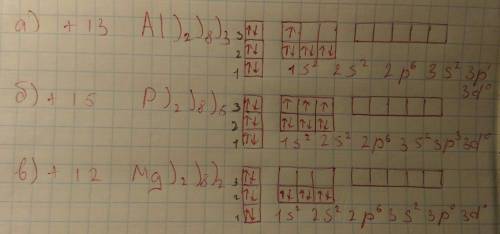 Составьте электронные формулыионов: а) al+3; б)p+5; в)mg 2+