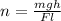 n= \frac{mgh}{Fl}