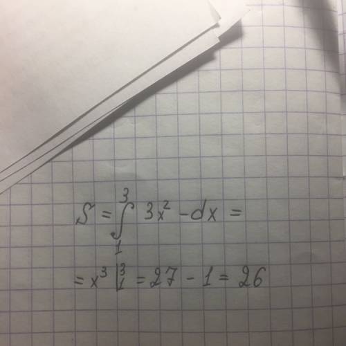 Найдите площадь фигуры ограниченной линиями у=-3х^2 ,у=0 ,х=1 и х=2