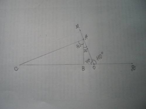 Постройте угол mod=110 градусов. на луче om отметьте точку а и проведите через нее прямую ab,перпенд