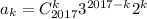 a_k=C^k_{2017}3^{2017-k}2^k