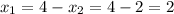 x_1=4-x_2=4-2=2