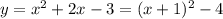 y=x^2+2x-3=(x+1)^2-4