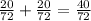 \frac{20}{72}+\frac{20}{72}=\frac{40}{72}