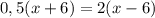 0,5(x+6)=2(x-6)