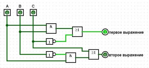 По заданному логическому выражению составить логическую схему(logisim) и построить таблицу истинност